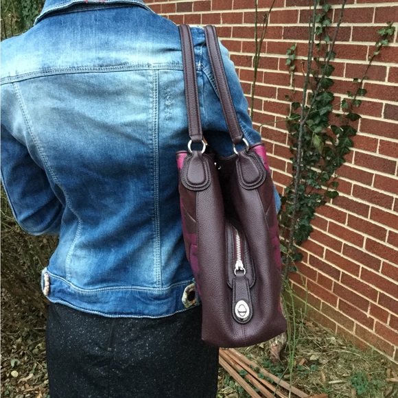 SOLD!! Coach Edie 31 Canyon Quilt Patchwork Cyclamen~OXBLOOD CALICO PRAIRIE~RARE - Picture 6 of 16